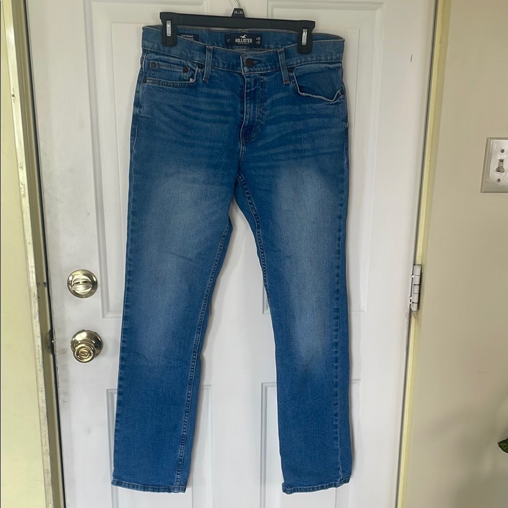 Hollister Blue Straight-Leg Jeans Classic Style
